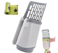 AOYEBO Pelle à litière pour chat avec support - Système de litière intégré et pelle profonde amovible, pelle en polypropylène à une main pour tous les types de litière (sac de rangement intégré)