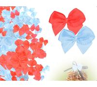 AOYEGIC 200 pièces Mini nœuds en Satin, Accessoires pour Cheveux, pour Mariages, baptêmes, Anniversaires, Couture, Scrapbooking, décorations DIY (Bleu et Rouge)
