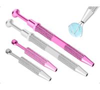 AOYEGIC 4 pièces Pince à percer, Dévisseur de boule, Outil de préhension de boule, Outil de ramassage à 4 griffes, Pour bijoux en diamant, perles, montres, lunettes (Argent et Rose)