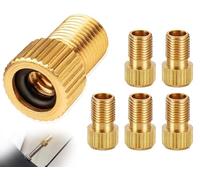 AOYEGIC 5 pièces Adaptateur de Valve de vélo,Adaptateur de Valve en Laiton,Valve de Pompe à air française,Bouchons de Valve de Valve de Voiture avec Bague d'étanchéité,Accessoires de vélo