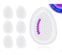 AOYEGIC 6 Perles à Repasser, Plaques Perforées Transparentes en Forme d'Œuf, Modèles de Perles à Repasser, Idéal pour les Projets DIY, la Maison, la Création de Bijoux et les Cours d'Artisanat
