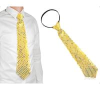 AOYEGIC Cravate à paillettes, cravate pré-nouée scintillante pour femmes et hommes, accessoire de costume, utilisée pour les soirées disco, Mardi Gras, carnaval, enterrement de vie de garçon (doré)