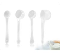 AOYEGIC CuillèRes Doseuses 4 PièCes,CuillèRes Doseuses Transparentes Avec Graduation,Pour La PâTisserie,Cuisine,Café,Lessive,Les ProtéInes En Poudre,CréAtine,à La Maison(1 G, 3 G, 5 G, 10 G)