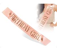 AOYEGIC éCharpe d'anniversaire, éCharpe d'anniversaire pour Fille, DéCoration pour Femme, Maison, Accessoires Photo, Souvenirs, FêTes, Spectacles (Or Rose)