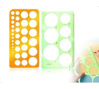 AOYEGIC Gabarit Circulaire 2 PièCes,Gabarit De Mesure NuméRique,RèGle Circulaire Pour Quilling,RèGle D'Aide Au Dessin,Pour Le Bureau, L'éCole,Construction,Coffrage Et Dessin(Vert Et Orange)