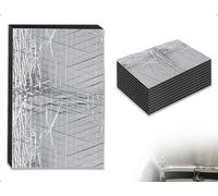 AOYEGIC Lot de 10 Tapis Isolants en Alubutyle pour Voiture,Tapis Insonorisants Autocollants,Panneaux de Capot en Alubutyle,pour Insonorisation,Étanchéité et Ignifugation