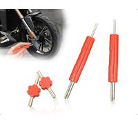 AOYEGIC Lot De 4 Extracteurs De Valve, Clé à Valve à Manche en Plastique Rouge, Kit De RéParation De Pneu De VéLo, Extracteur D'Obus De Valve pour Voitures, Motos Et VéLos