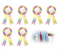 AOYEGIC Lot de 6 Rosettes de Cheval de Loisir pour Les gagnants,Accessoires pour Chevaux de Loisir Amusants,Accessoires pour Chevaux,nœuds pour événements Sportifs(Couleurs Arc-en-Ciel)