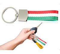 AOYEGIC Porte-clés drapeau italien, cordon tendance universel, anneau métallique rayé en nylon Sangle résistante, idéale pour les sacs à dos et portefeuilles hommes et femmes