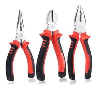Aoyfuwell Lot de 3 pinces universelles, pince combinée, 180 mm, 150 mm, pince à bec long 160 mm - pour réparations domestiques, professionnels et outils de bricolage