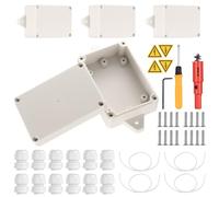 Aoyfuwell Lot de 4 boîtes de jonction étanches IP65 (blanches), avec scie cloche de 16 mm et plaque d'immatriculation de sécurité, boîte de jonction de câble ABS pour la distribution électrique - 83 x