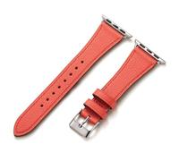 AoYi Bracelet en cuir véritable italien pour Apple Watch Series 10 9 8 7 6 5 4 3 2 1 SE SE2, bracelets habillés certifiés SGS, jolis bracelets pour femme pour iWatch 38 mm, 40 mm, 41 mm, 42 mm, orange