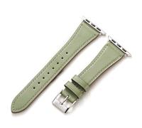 AoYi Cuir Bracelet Italien Véritable Femme Hommes Compatible avec Apple Watch 38mm 40mm 41mm 42mm, Strap Luxe pour iWatch Series 11 10 9 8 7 6 5 4 3 2 1 SE3 SE2 SE, Vert