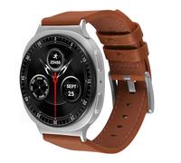 AoYi Italien Cuir Véritable Bracelet Montre pour Samsung Galaxy Watch8 40mm 44mm Classic 46mm 2025, Doux Habillé Bracelet No Gap Smartwatch Remplacement Femmes Homme, Brun