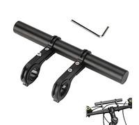 AOYNBWFKSJP Extension Guidon Trottinette Double Barre Rallonge De Support Vélo Avec Tournevis Pour Vtt, Compteur Vitesse, Lampe Poche, Éclairage (noir, 20cm)