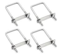 Aoyswuz 4 Pièces Boulons en U M8 60 * 120 mm Carré U-Boulons En 304 Acier Inoxydable U Pince Boulon pour Fixation de Tube et Bateau Remorque