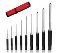 Aoyswuz 9 Pcs Poinçons à Goupille Cylindrique et Sac de Rangement en Nylon, Fabrication D'acier Jeu de Outil de Poinçon à Rouleau, Outil à Main Ingénierie Mécanique, 1.5mm-8mm