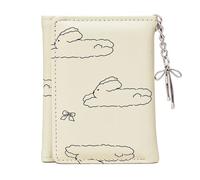 AOYUDJ Style coréen Portefeuille court en cuir synthétique avec nœud papillon et plusieurs emplacements pour cartes, Jaune, As picture shown