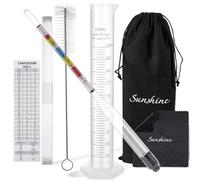 AOZ LIbei Kit de test hydromètre à triple échelle et pot en plastique de 250 ml pour bière, vin, Kombucha Mead ABV, Brix, hydromètre à gravité spécifique pour brassage maison