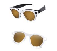 AOZAN Lunettes de soleil polarisées à clipser à monture blanche mate compatibles avec Oakley Meta HSTN OW8002 51 mm pour homme et femme, Cuivre doré, Meta HSTN