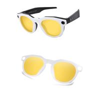 AOZAN Lunettes de soleil polarisées à clipser à monture blanche mate compatibles avec Oakley Meta HSTN OW8002 51 mm pour homme et femme, Jaune haute définition, Meta HSTN