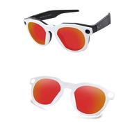 AOZAN Lunettes de soleil polarisées à clipser à monture blanche mate compatibles avec Oakley Meta HSTN OW8002 51 mm pour homme et femme, Crimson électrique, Meta HSTN