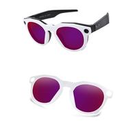 AOZAN Lunettes de soleil polarisées à clipser à monture blanche mate compatibles avec Oakley Meta HSTN OW8002 51 mm pour homme et femme, Violet Night, Meta HSTN