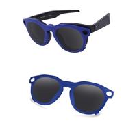 AOZAN Lunettes de soleil polarisées à clipser à monture bleu mat compatibles avec Oakley Meta HSTN OW8002 51 mm pour homme et femme, noir onyx, Meta HSTN