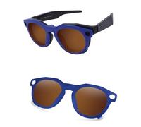 AOZAN Lunettes de soleil polarisées à clipser à monture bleu mat compatibles avec Oakley Meta HSTN OW8002 51 mm pour homme et femme, Marron sépia, Meta HSTN