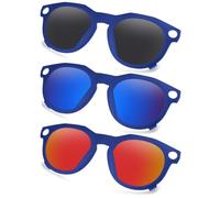 AOZAN Lunettes de soleil polarisées à clipser à monture bleue mate compatibles avec Oakley Meta HSTN OW8002 51 mm pour homme et femme - Noir onyx, bleu capri et cramoisi électrique