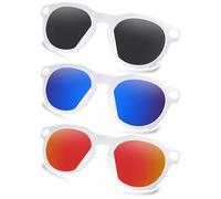 AOZAN Lunettes de soleil polarisées à clipser avec monture blanche mate compatibles avec Oakley Meta HSTN OW8002 51 mm pour homme et femme - Noir onyx, bleu capri et cramoisi électrique