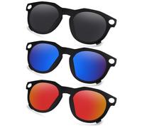 AOZAN Lunettes de soleil polarisées à clipser avec monture noire mate compatible avec Oakley Meta HSTN OW8002 51 mm pour homme et femme - Noir onyx, bleu capri et cramoisi électrique