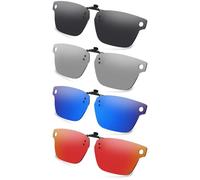 AOZAN Lunettes de soleil polarisées à clipser pour Meta Adventurer Large 52 mm, protection UV et maintien sûr - Noir onyx & Gainsboro & Capri Blue & Electric Crimson
