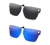 AOZAN Lunettes de soleil polarisées à clipser pour Meta Adventurer Large 52 mm, protection UV et maintien sûr - Noir onyx et bleu Capri