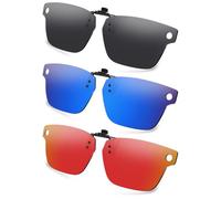 AOZAN Lunettes de soleil polarisées à clipser pour Meta Adventurer Large 52 mm, protection UV et maintien sûr - Noir onyx, bleu Capri et cramoisi électrique