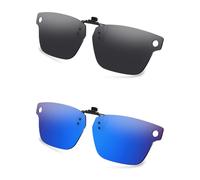 AOZAN Lunettes de soleil polarisées à clipser pour Meta Adventurer Standard 49 mm, protection UV et maintien sûr - Noir onyx et bleu Capri