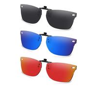 AOZAN Lunettes de soleil polarisées à clipser pour Ray-Ban RB5228 50 mm | RX5228 50 mm, protection UV et maintien sûr - Noir onyx, bleu Capri et cramoisi électrique