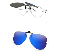 AOZAN Lunettes de soleil polarisées à clipser pour Ray-Ban RB6489 55 mm | RX6489 55 mm, protection UV et ajustement sécurisé, bleu capri, RB6489 55mm | RX6489 55mm