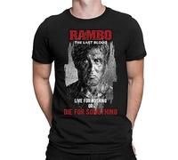 AOZGXEZ Men's Rambo Last Blood Five V T Shirt Live for Nothing Or Die Fro Something T-Shirt Size 4XL