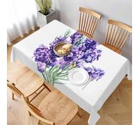 Aozhiswe Nappe de Table Lavande Violette Nappe Carrée 140x140 cm Table Cloth Fleurs Violettes Imprimée Impermeable Anti-Taches Nappes Protection Cuisine Exterieur Jardin Fête a-6123