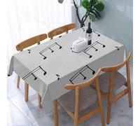 Aozhiswe Nappe de Table Notes de Musique Nappe Carrée 140x140 cm Table Cloth Bande Musicale Imprimée Impermeable Anti-Taches Nappes Protection Cuisine Exterieur Jardin Fête a-9793