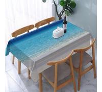 Aozhiswe Nappe de Table Océan Mer Nappe Carrée 120x120 cm Table Cloth Résumé Bleu Imprimée Impermeable Anti-Taches Nappes Protection Cuisine Exterieur Jardin Fête a/682