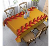 Aozhiswe Nappe de Table Rectangulaire Ballon de Softball Nappe Exterieur Impermeable Jardin 140x220 cm Table Cloth Jaune Imprimée Anti-Taches Nappes Protection Cuisine Fête a-10536