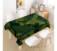 Aozhiswe Nappe de Table Rectangulaire Camouflage Vert Nappe Exterieur Impermeable Jardin 140x260 cm Table Cloth Thème Militaire Imprimée Anti-Taches Nappes Protection Cuisine Fête a/3168