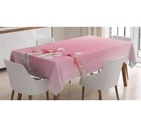 Aozhiswe Nappe de Table Rectangulaire Cherry Blossoms à La Japonaise Nappe Exterieur Impermeable Jardin 140x200 cm Table Cloth Rose Imprimée Anti-Taches Nappes Protection Cuisine Fête a/805