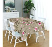Aozhiswe Nappe de Table Rectangulaire New York Nappe Exterieur Impermeable Jardin 140x200 cm Table Cloth Fleur Rouge Imprimée Anti-Taches Nappes Protection Cuisine Fête a/6045