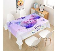 Aozhiswe Nappe de Table Rectangulaire Papillon Nappe Exterieur Impermeable Jardin 140x260 cm Table Cloth Papillon Violet Imprimée Anti-Taches Nappes Protection Cuisine Fête a/1558