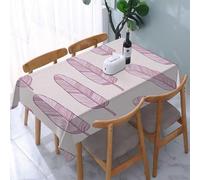 Aozhiswe Nappe de Table Rectangulaire Plumes Nappe Exterieur Impermeable Jardin 140x240 cm Table Cloth Rose Imprimée Anti-Taches Nappes Protection Cuisine Fête a-10477
