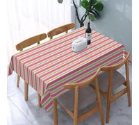 Aozhiswe Nappe de Table Rectangulaire Rayée Stripe Roses Nappe Exterieur Impermeable Jardin 140x200 cm Table Cloth Rayée Stripe Imprimée Anti-Taches Nappes Protection Cuisine Fête a/4615