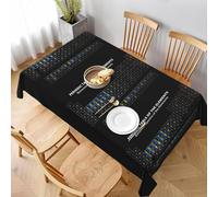 Aozhiswe Nappe de Table Rectangulaire Tableau Périodique des éléments Nappe Exterieur Impermeable Jardin 140x300 cm Table Cloth Noir Imprimée Anti-Taches Nappes Protection Cuisine Fête a/919